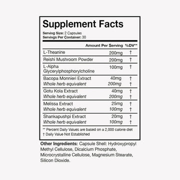 Terra Health Essentials Noofocus - Nootropics Brain Support Supplement With Adaptogenic Mushrooms, Alpha-Gpc, Gotu Kola, L-Theanine For Focus & Memory - All Natural, 30 Day Supply