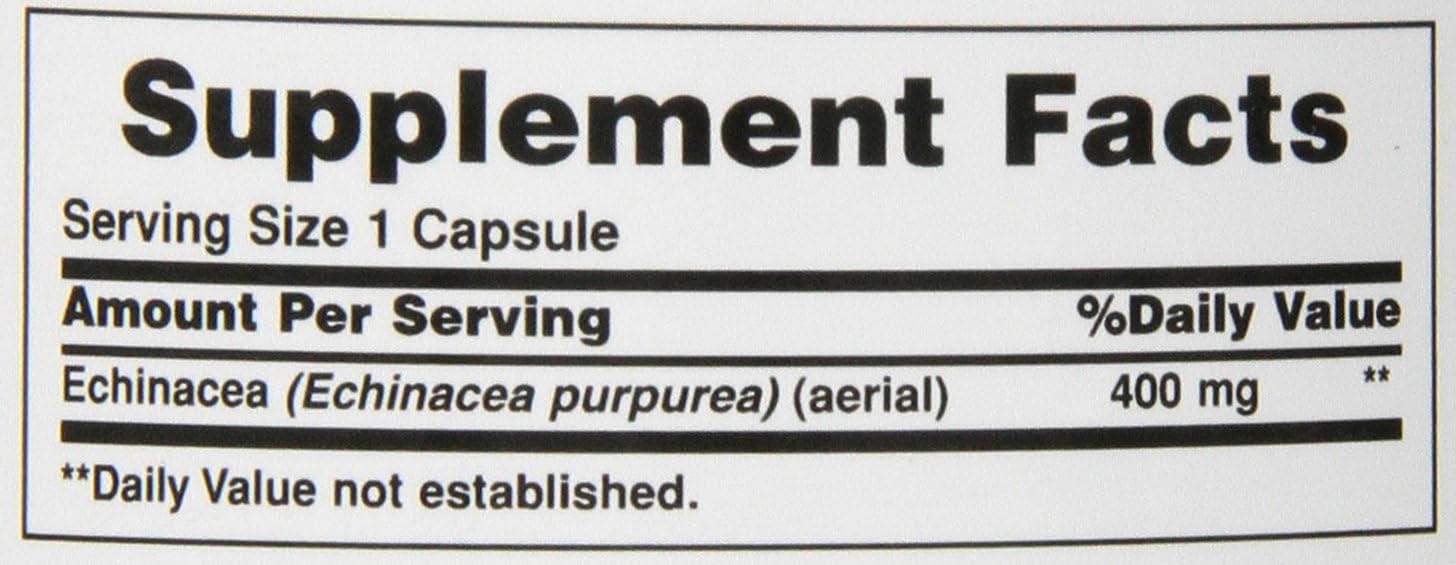 Nature's Bounty Echinacea 400 Mg., 100 Capsules : Health & Household