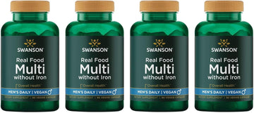 Swanson Real Food Multi Men'S Multivitamin Multimineral Men'S Health Prostate Stress Response Bladder Supplement Vegan Gluten-Free Non-Gmo 90 Veggie Capsules Veg Caps (4 Pack)