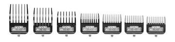 Andis 33640 Bg-Series Premium Metal Clip Comb Set - Provides Sharp Cutting Blades With Long-Lasting Performance, Available In 7 Different Sizes – Black