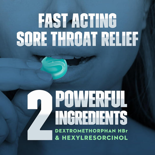 Mucinex Instasoothe Sore Throat + Cough Relief Alpine Herbs & Mint Flavor, Fast Acting, Cooling Comfort, Powerful Sore Throat Oral Pain Reliever, 40 Medicated Drops