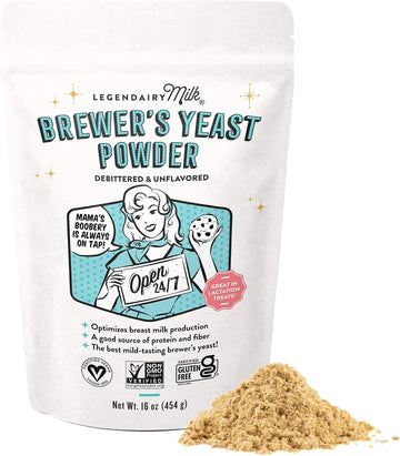 Legendairy Milk Brewer's Yeast Powder for Lactation Cookies (16oz) - Increase Breast Milk Supply - Debittered, Unflavored, Non-GMO & Gluten Free Lactation Supplement for Breastfeeding Support