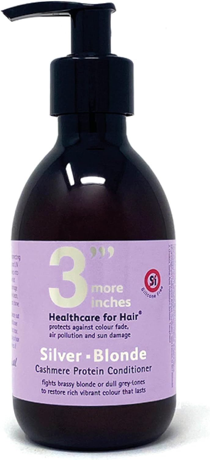 3'''More Inches Silver Blonde Conditioner - Colour Correcting Purple Conditioner For Blonde Hair - Cashmere Protein & Uv Hair Protector - Silicone & Sulphate Free - Hair Care By Michael Van Clarke