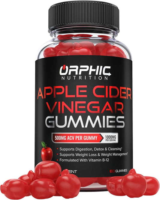 Orphic Nutrition Apple Cider Vinegar Gummies + Elderberry Gummies - Formulated To Support Healthy Weight, Normal Energy Levels & Gut Health* - Immune System Support