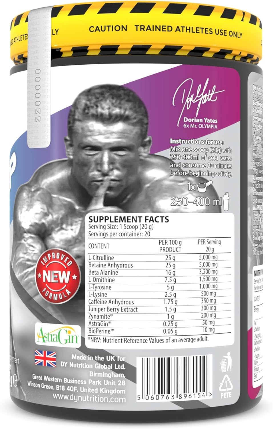 DY Nutrition - NOX Pump Pre Workout Powder | 350mg Caffeine | Bubblegum Flavour | High Performance Preworkout for Focus, Pump & Energy with L-Citrulline, Beta Alanine, L-Tyrosine. 400g. 20 Servings : Amazon.co.uk: Health & Personal Care