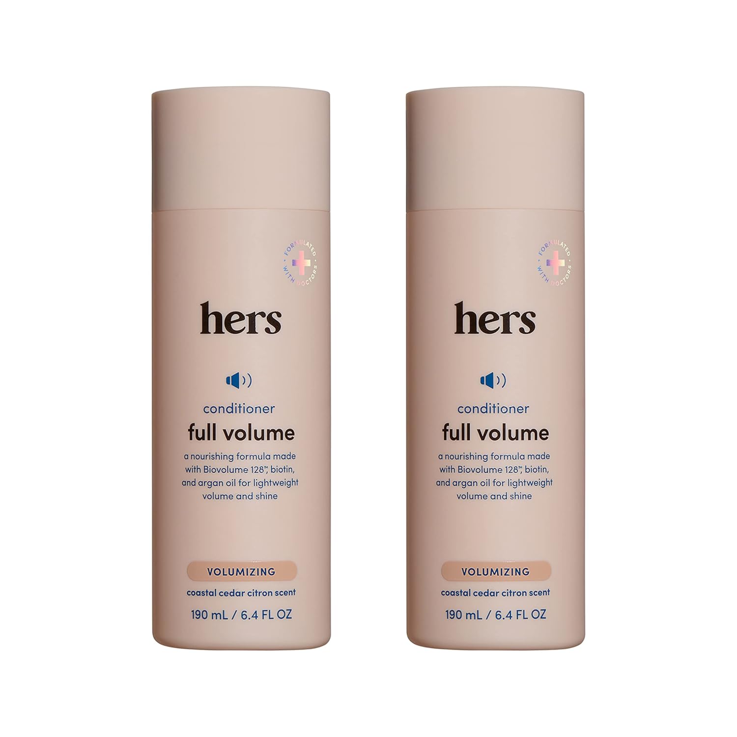 Hers Full Volume Conditioner 2 Pack - Volumizing Conditioner For Women - Citrus Spice - Women'S Natural Conditioner - Moisturizes, Adds Shine & Bounce - 2 X 6.4 Fl Oz Bottles