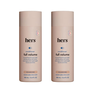 Hers Full Volume Conditioner 2 Pack - Volumizing Conditioner For Women - Citrus Spice - Women'S Natural Conditioner - Moisturizes, Adds Shine & Bounce - 2 X 6.4 Fl Oz Bottles