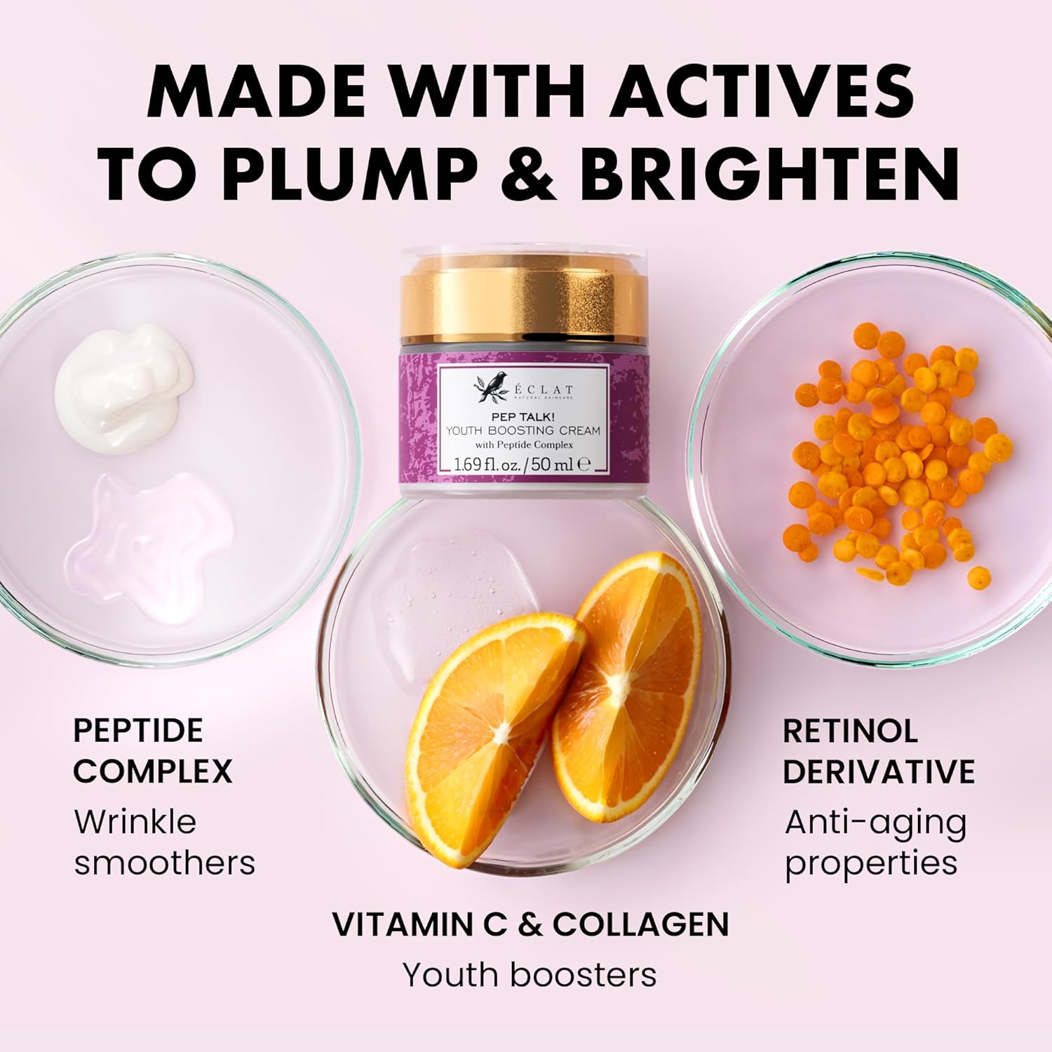 Eclat Skincare Vitamin C Moisturizer For Face With Hyaluronic Acid & Squalane - Face Brightening Cream - Anti Aging, Firming & Hydrating Vitamin C Cream For All Skin Tone 50 Ml : Beauty & Personal Care