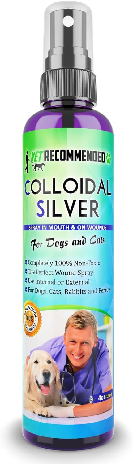 Colloidal Silver for Dogs & Cats - (4oz/120ml) - Colloidal Silver Spray That Works as Natural Hot Spot Solution - Made in USA