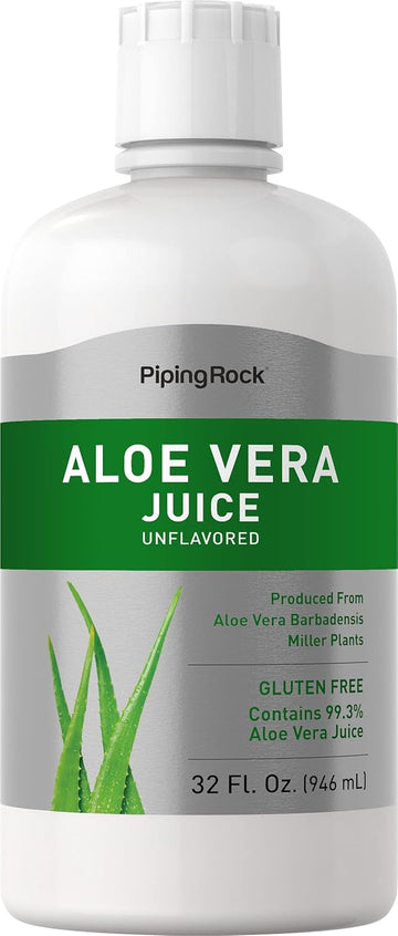 Piping Rock Aloe Vera Juice Organic 32oz | Inner Leaf | BPA Free, Gluten Free