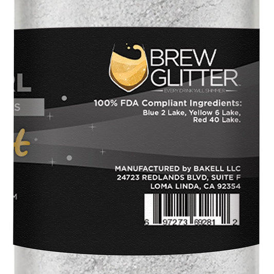 Bakell'S Silver Pearl Brew Dust - (50 Gram 1X Jar) | Edible Shimmer Dust For Any Luxurious Beverage! : Grocery & Gourmet Food
