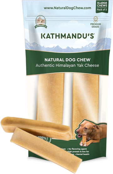Authentic Himalayan Yak Cheese for Dogs - XLarge (Pack of 2) - Sourced from Pristine Himalayan Foothill, Rawhide-Free, NO preservatives