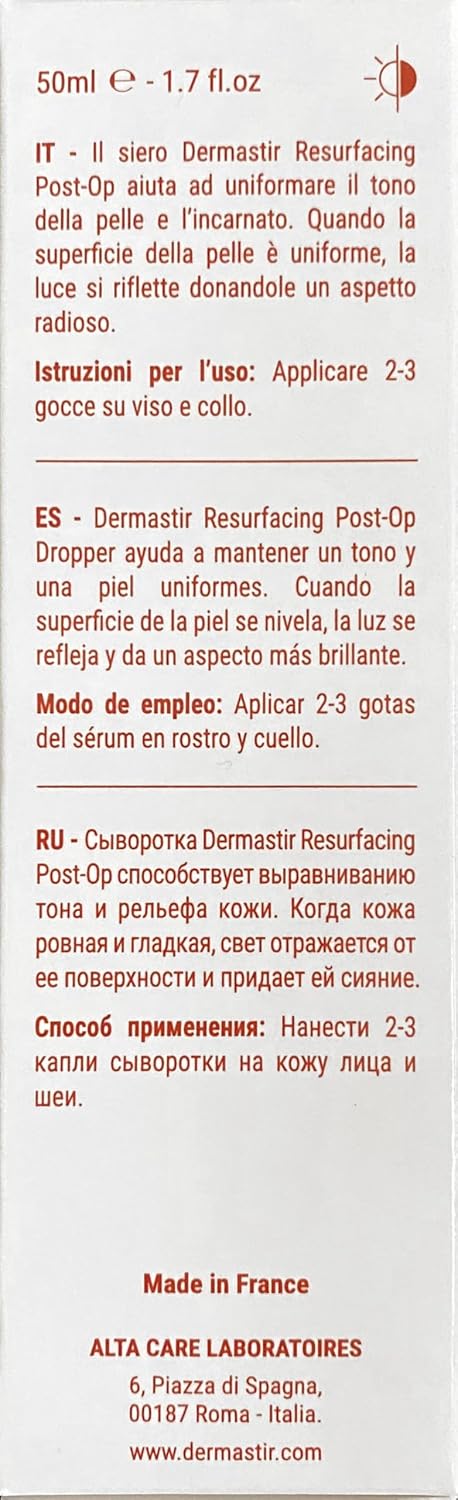 DERMASTIR DROPPER RESURFACING POST-OP | STEM CELLS + HYALURONIC : Amazon.co.uk: Beauty