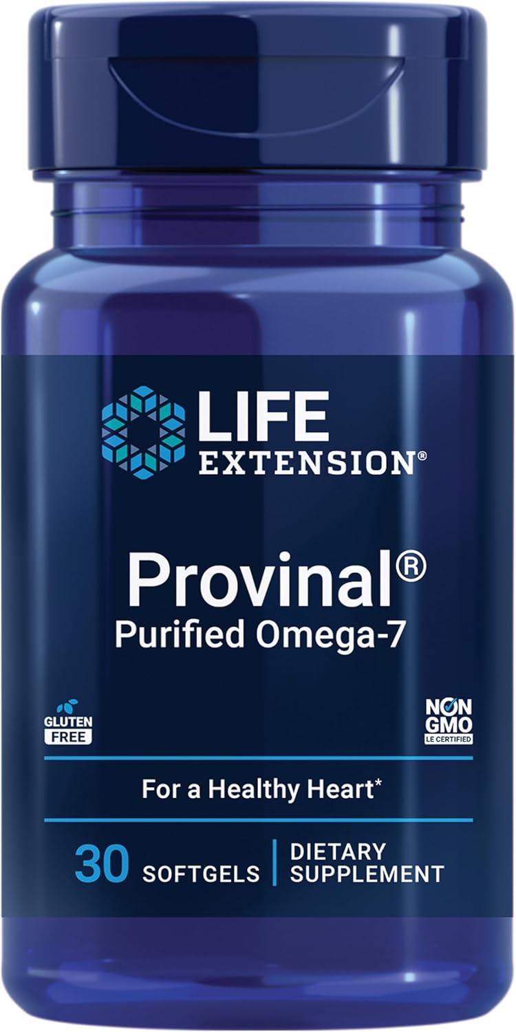 Provinal Purified Omega-7 - Daily Essential Omega 7 Fatty Acids Supplement, Palmitoleic Acid Fish Oil For Heart Health & Inflammation Management - Gluten-Free, Non-Gmo - 30 Softgels Month Supply