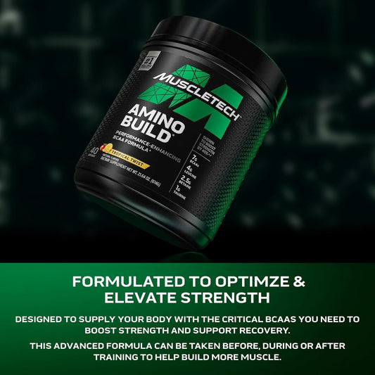 Muscletech Bcaa Powder For Men & Women, Tropical Twist - Amino Acids Nutritional Supplement With Electrolytes For Energy, Muscle Gain & Recovery - Sugar-Free Gym Pre-Workout - 40 Servings