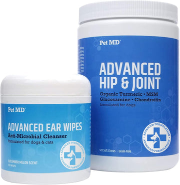 Pet Md Advanced Ear Wipes + Advanced Hip & Joint