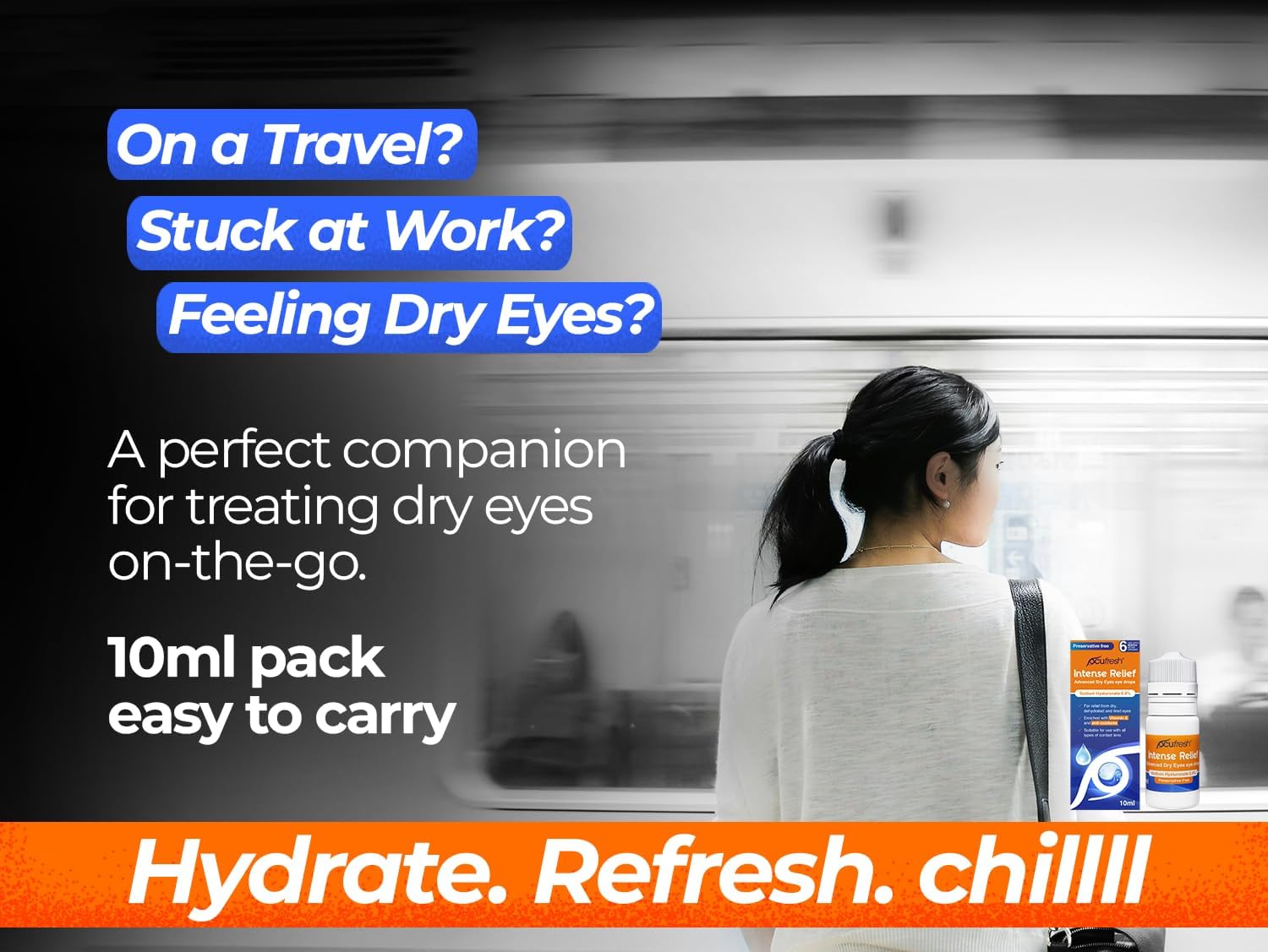Ocufresh Intense Relief - Eye Drops for Moderate & Severe Dry Eye - Before & After Eye Surgery - 0.4% Sodium Hyaluronate with Vitamin E - Preservative Free & Contact Lens Friendly - 10ml : Amazon.co.uk: Health & Personal Care