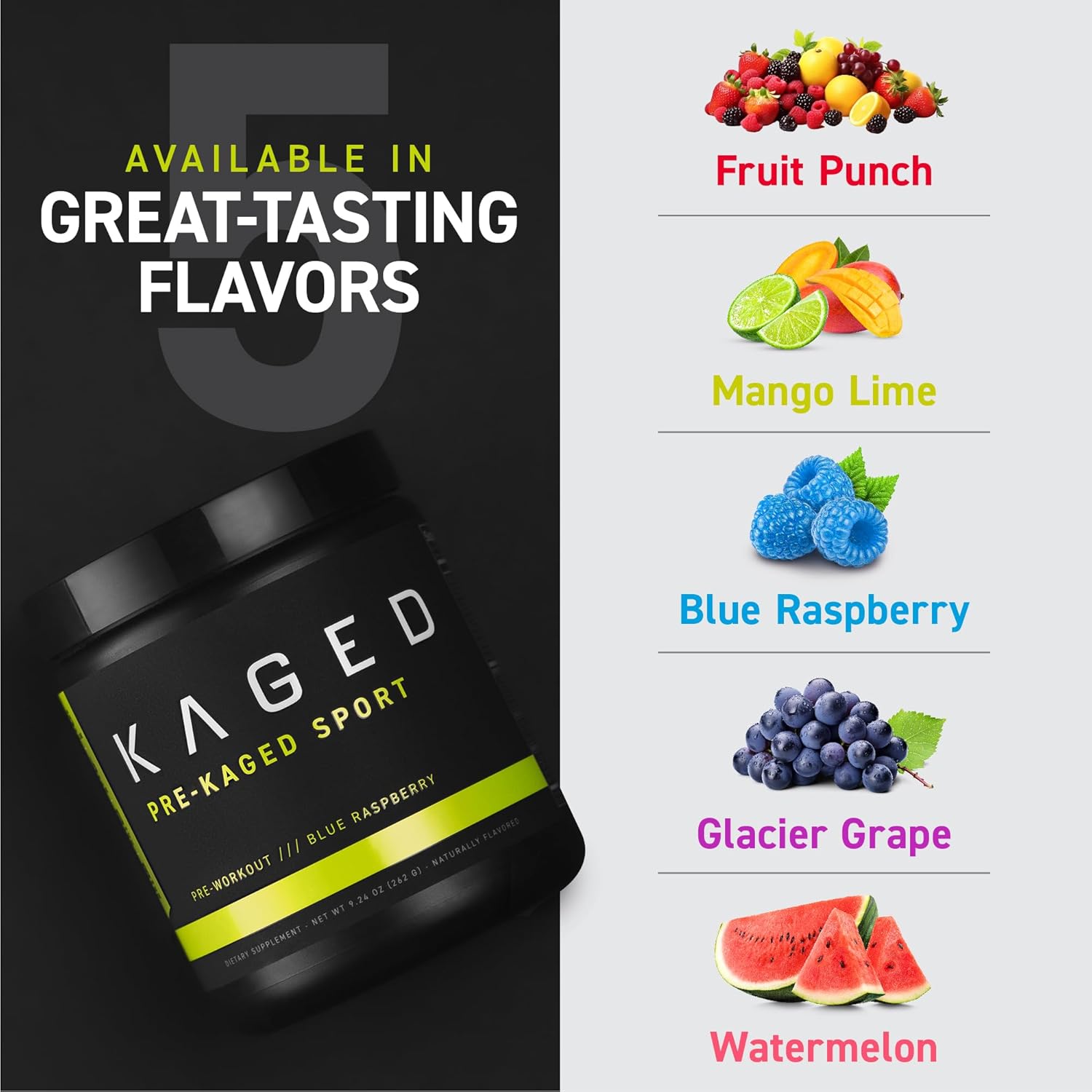 Kaged Athletic Sport Pre Workout Powder | Glacier Grape | Energy Supplement for Endurance | Cardio, Weightlifting Sports Drink | 20 Servings : Health & Household