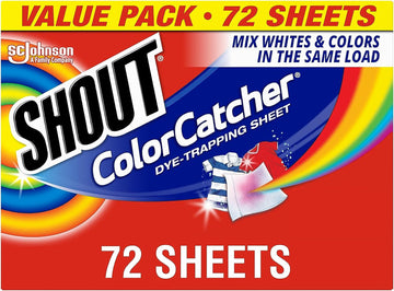 Shout Color Catcher Sheets for Laundry, Allow Mixed Washes, Prevent Color Runs, and Maintain Original Color of Clothing, 72 Count