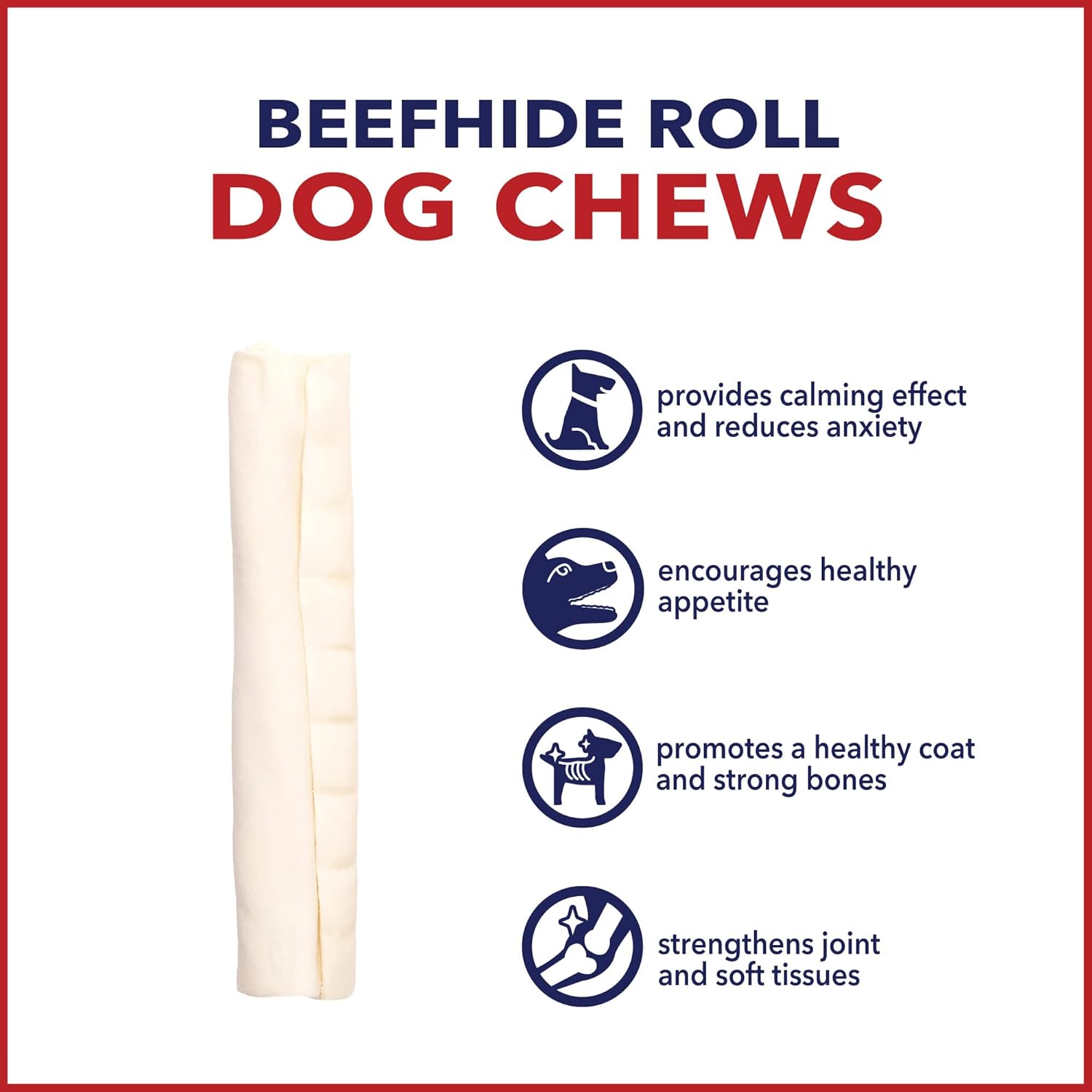 Pet Factory American Beefhide 7" Rolls Dog Chew Treats - Natural Flavor, 4 Count/1 Pack : Pet Supplies