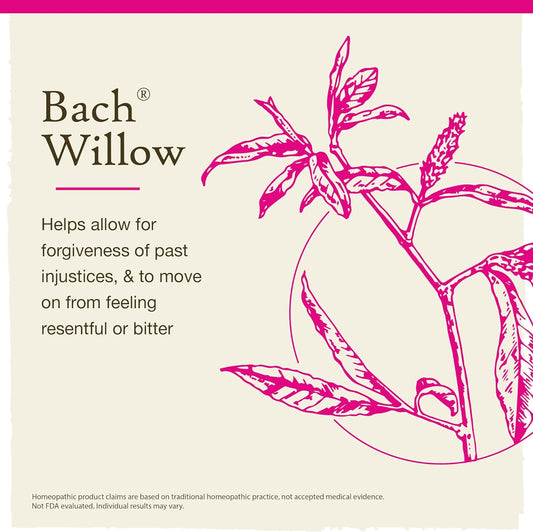 Bach Original Flower Remedies, Willow for Forgiveness (Non-Alcohol Formula), Natural Homeopathic Flower Essence, Holistic Wellness and Stress Relief, Vegan, 10mL Dropper