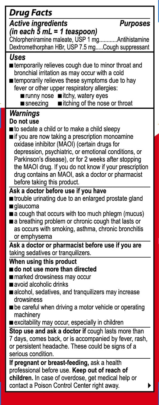 Children’S Cough And Cold Liquid - Kids Cough Medicine - Ages 6 And Up - Natural Strawberry Flavor - 4 Fl Oz