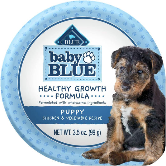 Blue Buffalo Baby Blue Healthy Growth Formula Natural Puppy Wet Dog Food Cup, Chicken And Vegetable Recipe 3.5-Oz Cups (Pack Of 12)