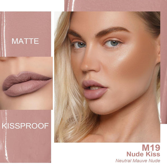 Oulac Matte Liquid Dark Red Lipstick For Women, Long Lasting Lipstick, Waterproof Lip Stain, No Transfer, Creamy High Pigmented Formula With Vitamin E, Vegan & Cruelty-Free M18