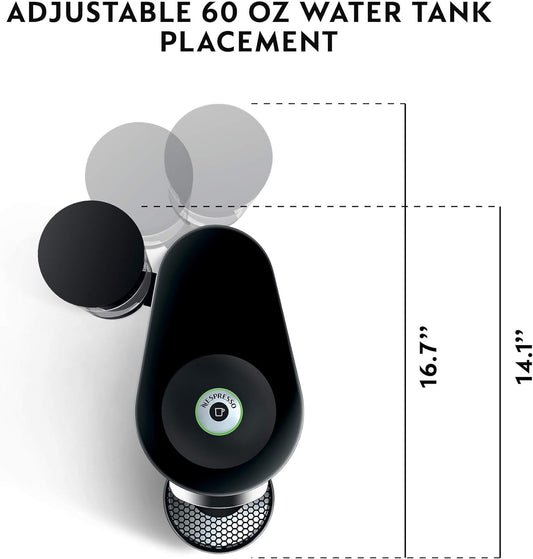 Nespresso Vertuoplus Deluxe Coffee And Espresso Machine By De'Longhi With Milk Frother, 4 Cups, Piano Black