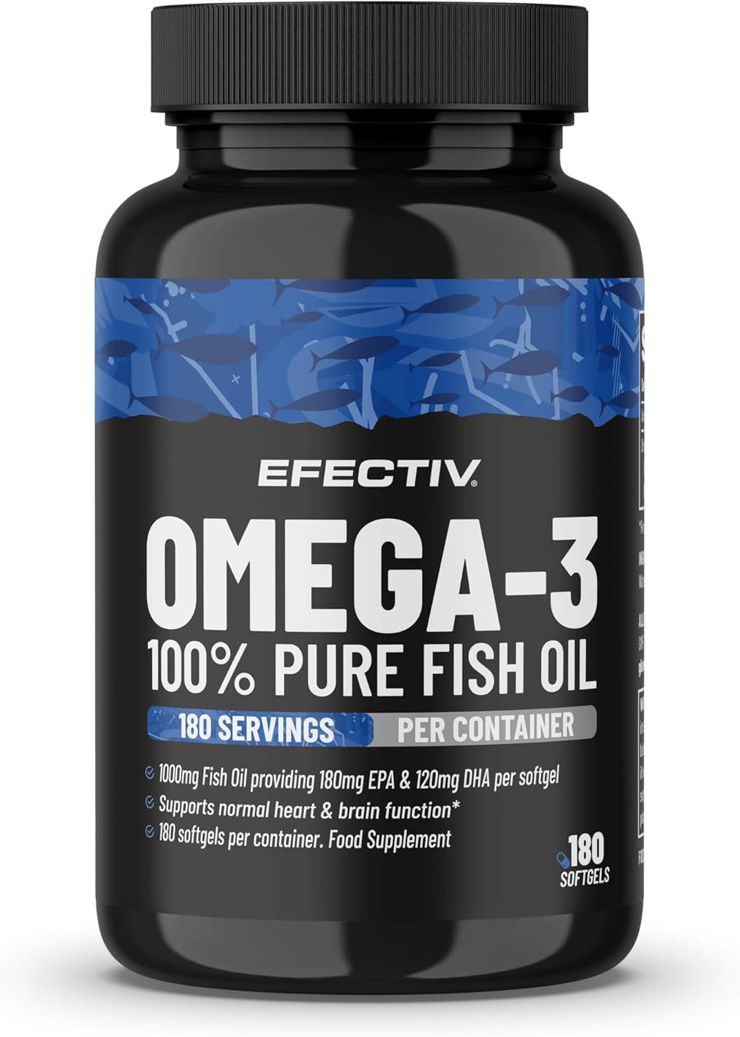 Efectiv Nutrition Omega 3 | 180 Softgels | Essential Fatty acids | 1000 milligrams of Fish Oils | Contribute Towards a Healthy Heart | Maintenance of Cognitive Function | 180 Servings : Amazon.co.uk: Health & Personal Care