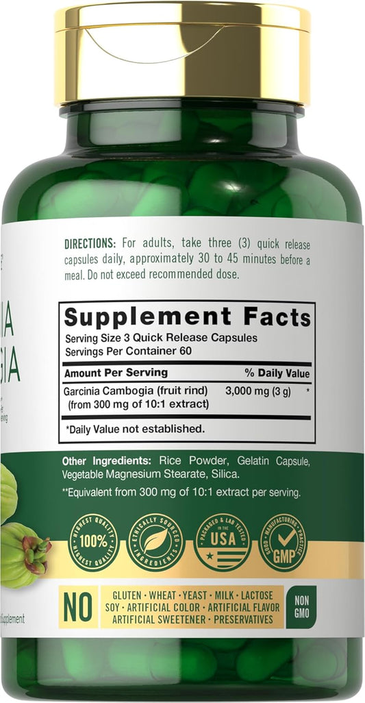 Carlyle Garcinia Cambogia 3000Mg | 180 Capsules | Non-Gmo, Gluten Free Supplement Extract