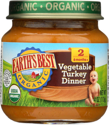 Earth'S Best 2Nd Turkey/Vegetable, 4-Ounce Jars (Pack Of 24)