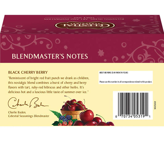 Celestial Seasonings Herbal Tea, Black Cherry Berry, 20 Count (Pack Of 6)