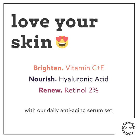 Eve Hansen Vitamin C Anti-Aging Serum Set - 3-In-1 Serum, Cleanser, Night Cream For Face