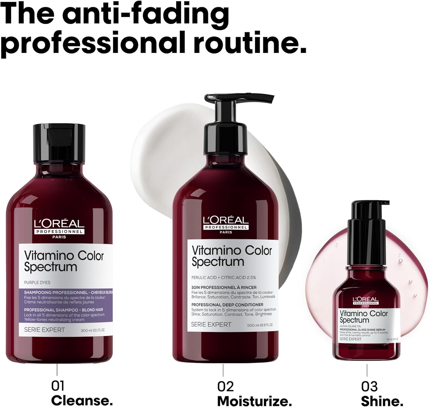 L'Oréal Professionnel Vitamino Color Spectrum Purple Tinted Shampoo 300ml, For Blonde Coloured Hair, With Ferulic Acid + Citric Acid, Neutralise Undesired Yellow Undertones : Amazon.co.uk: Beauty