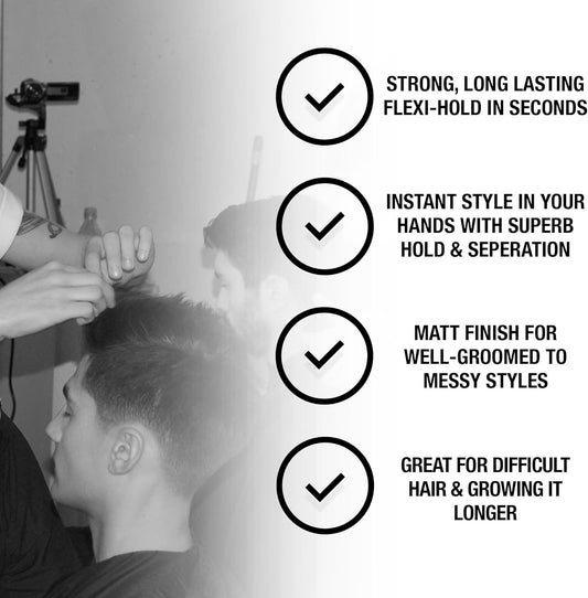 Men-Ü Muscle Fibre – Mens Hair Products – Hair Putty W Strong Long Lasting Hold Matt Finish. Instant Style In Your Hands With A Superb Hold And Separation, Mens Hair Wax Single Walled Puck 100Ml, 1 Count