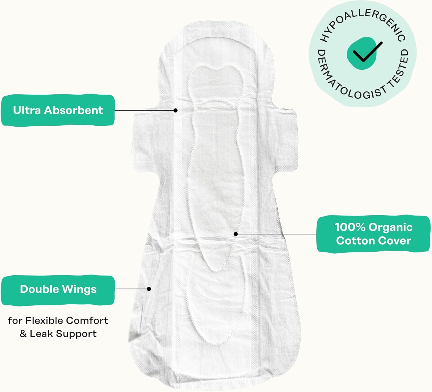 The Honey Pot Company - Herbal Sanitary Pads For Women - Heavy Flow Overnight W/Wings - Infused W/Essential Oils For Cooling Effect & Organic Cotton Cover - Feminine Care - Fsa & Hsa - 16 Ct : Health & Household