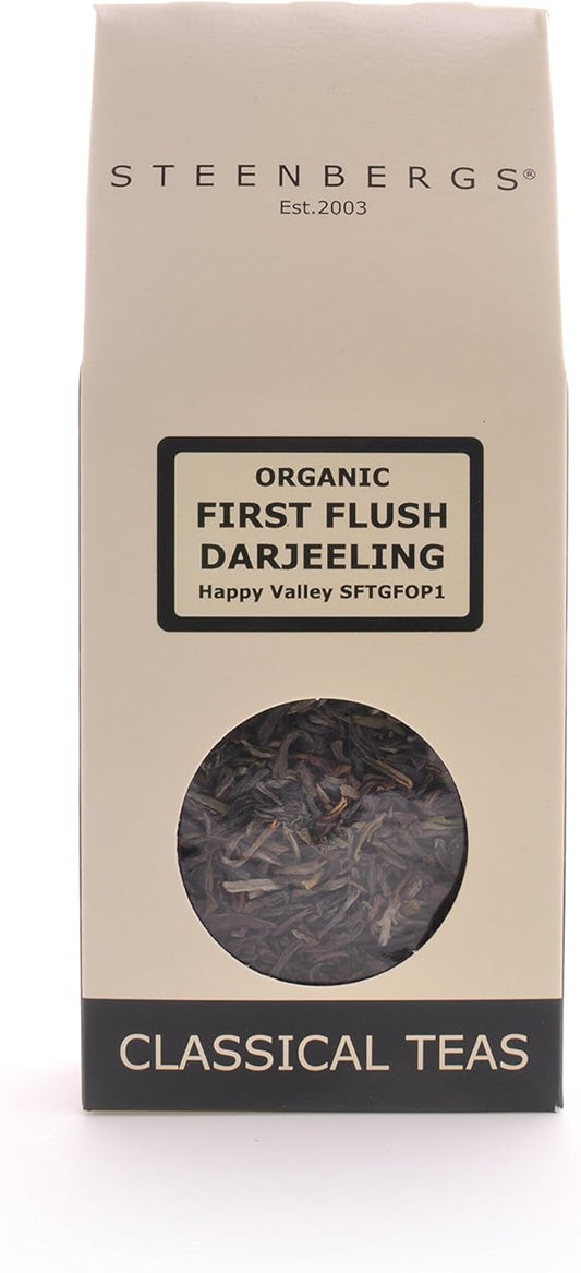 Steenbergs Organic First Flush Darjeeling Tea Happy Valley Tea Estate Loose Leaf 80G