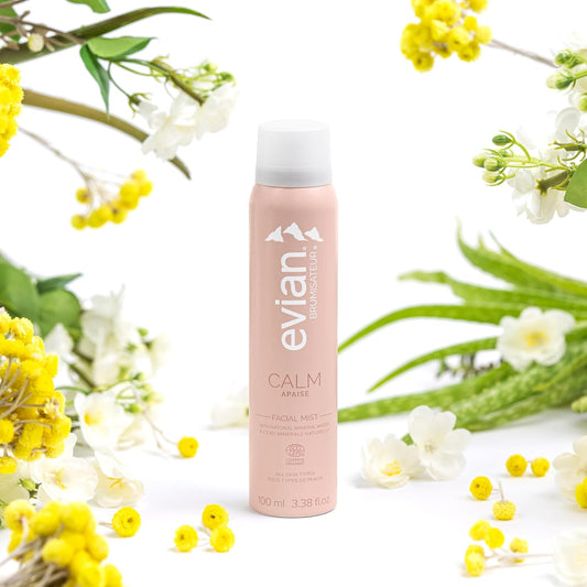 Evian Calm Facial Mist | Hydrating Mineral Water Face Spray With Aloe & Jasmine | Calming Toner Mist For Sensitive Skin | Travel Facial Spray To Hydrate, Refresh, & Calm Skin Anytime