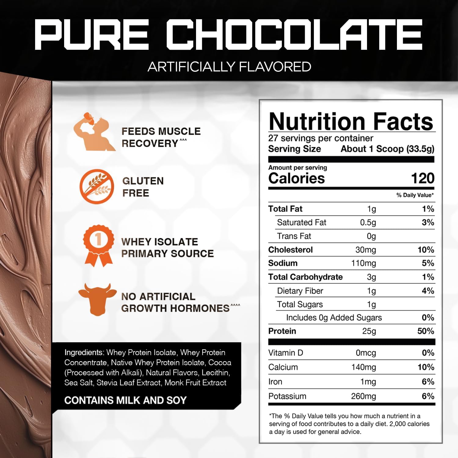 Naturally Flavored Rival Whey - Pure Chocolate 2lb : Health & Household