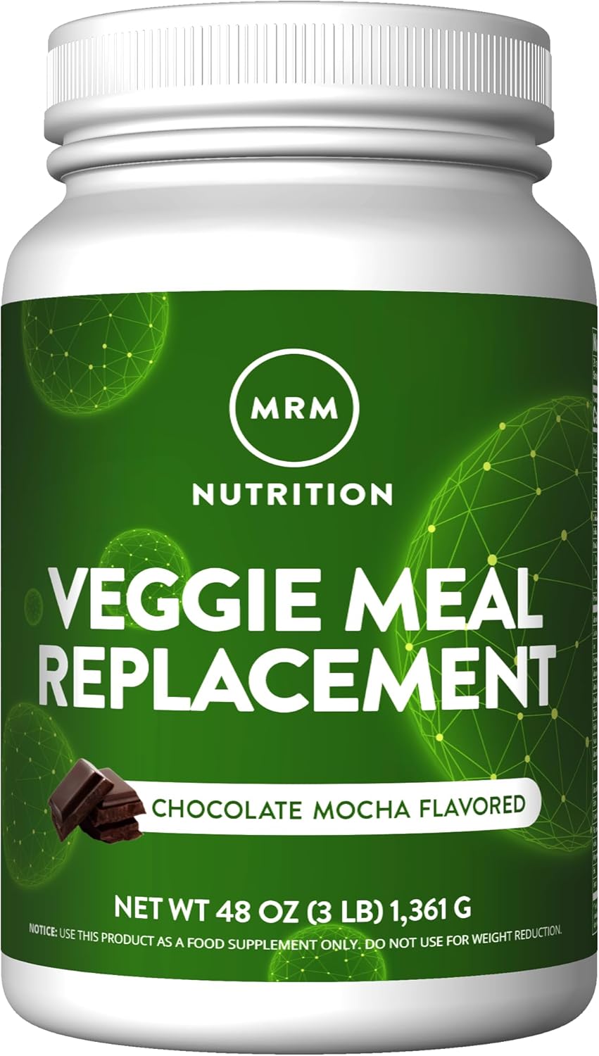 Mrm Nutrition Veggie Meal Replacement Protein | Chocolate Mocha Flavored | 22G Complete Plant Based Protein | Meal On-The-Go | Mediate Hunger | Balanced Macronutrient Formula | 28 Servings : Health & Household