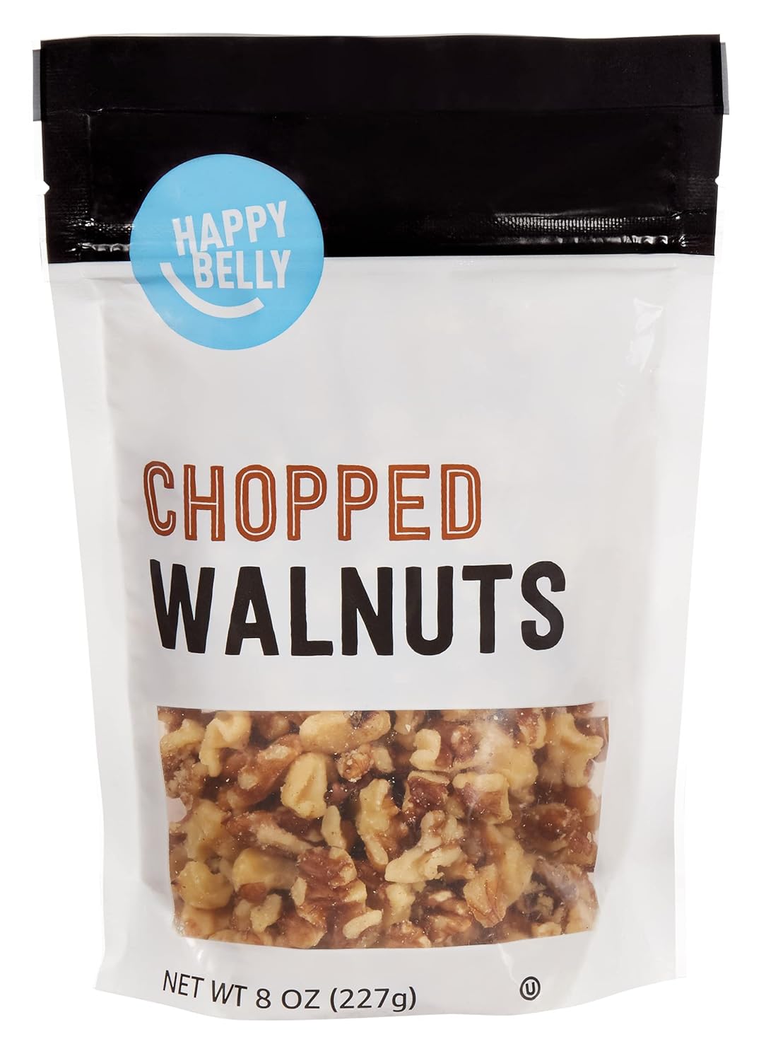 Amazon Brand - Happy Belly Chopped Walnut, 8 ounce (Pack of 1)