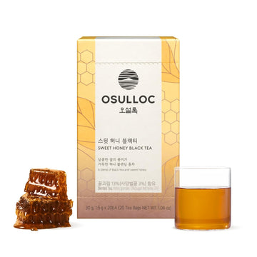 Osulloc Sweet Honey Black Tea (20 Count, 1.06 Oz) Black Tea Filled With Sweet Flavor Of Honey, Premium Blended Tea Bags From Jeju Island