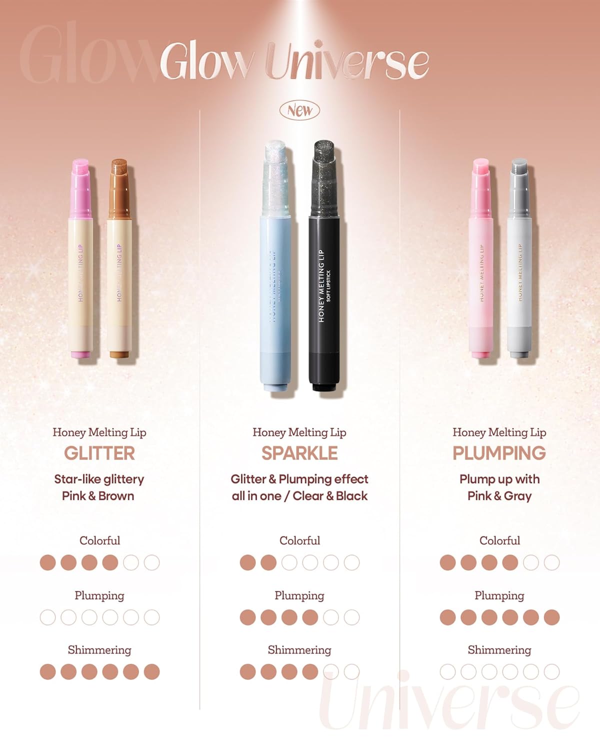 Nature Republic Honey Melting Lip Glitter & Plumping (16 Midnight Sparkle) Soft Lip Stick,Tinted Lip,Lip Gloss,Lip Glitter,Lip Balm,Lip Volumizer, Valentines Day Gifts, Korean Make Up