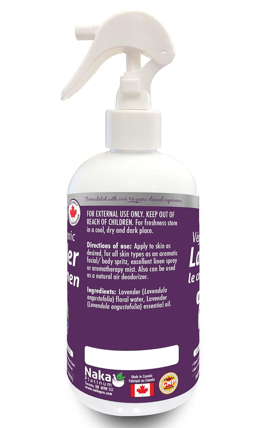 Platinum Vegan + Organic 100% Pure Lavender Body + Linen Spray - Bonus Size 340 Ml (300+40 Free)