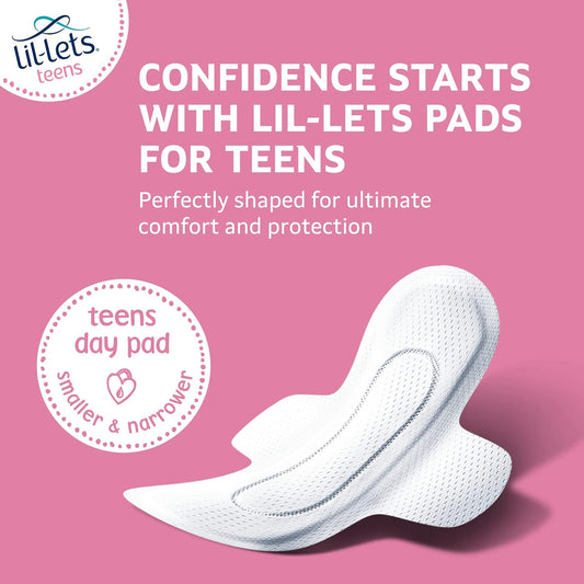 Lil-Lets Teens Day Pads X 70, Petite Towels For Girls & Teenagers, With Wings, For Light to Medium Flow, Unscented, Soft & Breathable, First Period Sanitary Towels, 5 Packs of 14 Pads - Bulk Pack