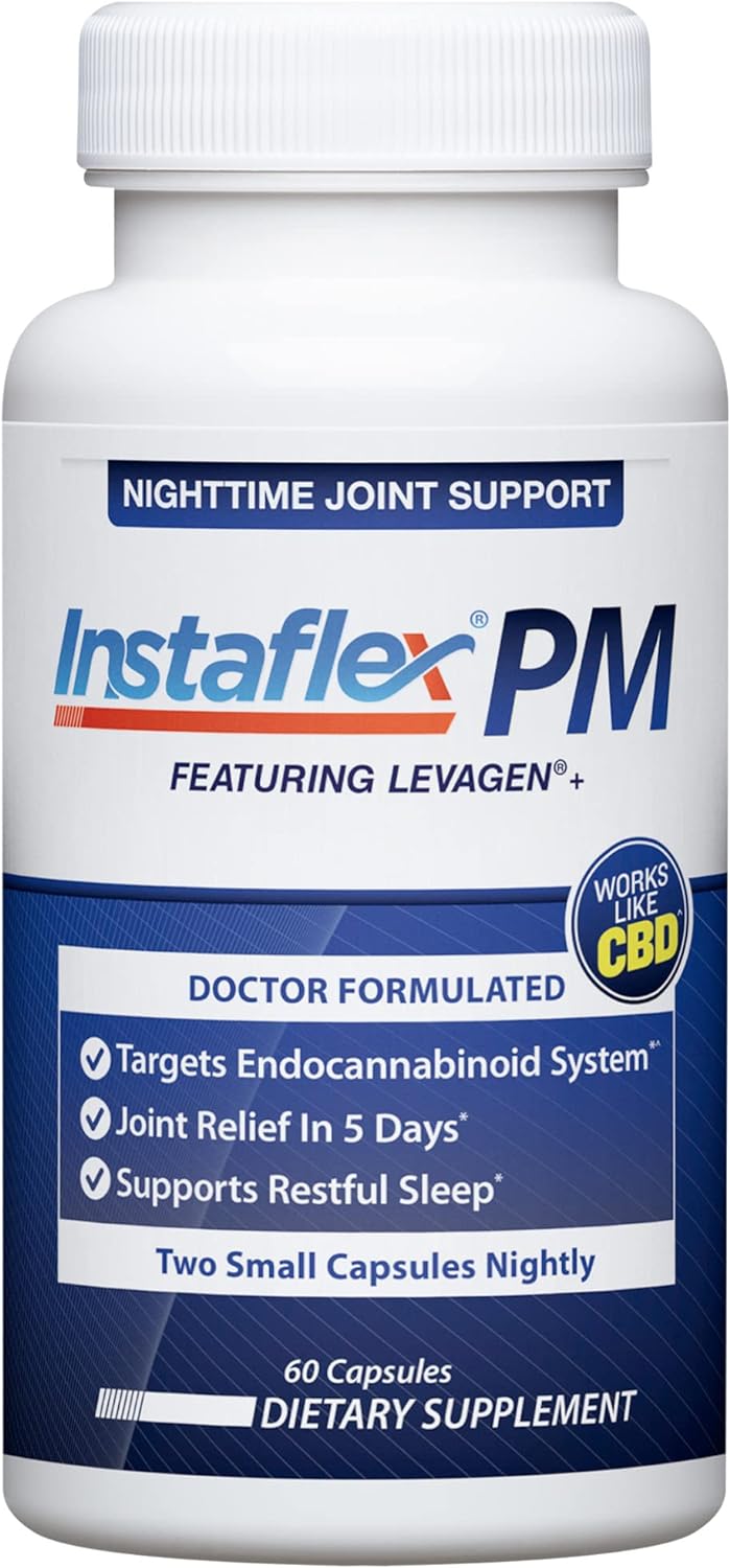 Instaflex PM Nighttime Joint Support with Levagen, Tamaflex, GABA, Ashwagandha, Passionflower Extract, Mobility, Sleep Support - 60 Capules