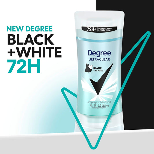 Degree Women's Black+White 4 Count Antiperspirant Balm 2.6 oz - Protects from Deodorant Stains, Fresh Scent, 48H Non-Stop Protection