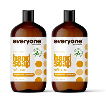 Everyone Liquid Hand Soap Refill, 32 Ounce (Pack Of 2), Meyer Lemon And Mandarin, Plant-Based Cleanser With Pure Essential Oils