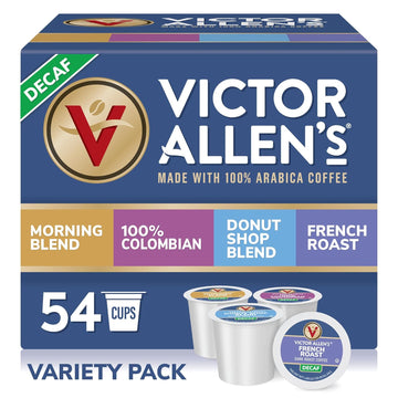 Victor Allen'S Coffee Decaf Variety Pack, 54 Count, Single Serve Coffee Pods For Keurig K-Cup Brewers